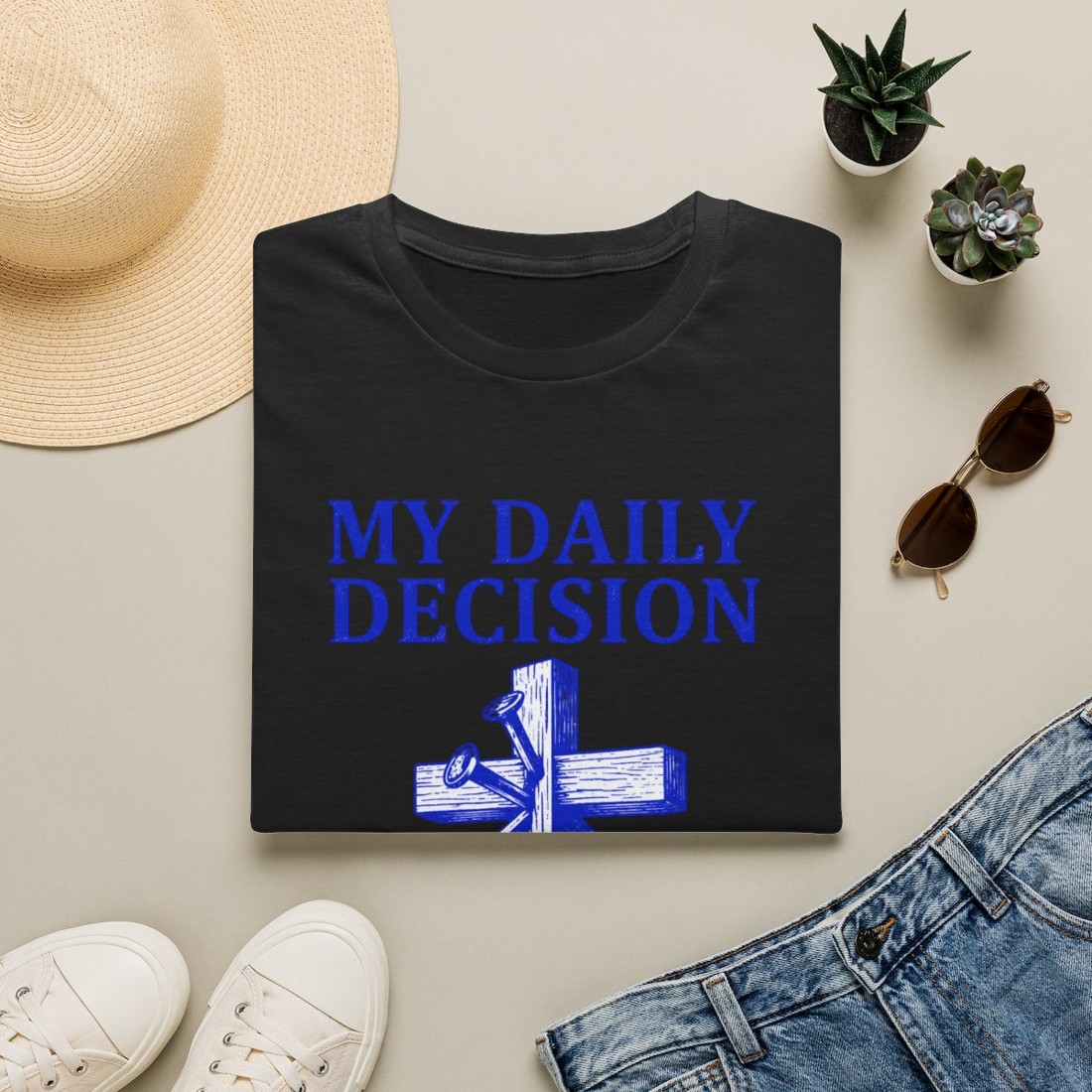My Daily Decision Christian T-Shirt — Cross Faith Graphic Tee (MDD)