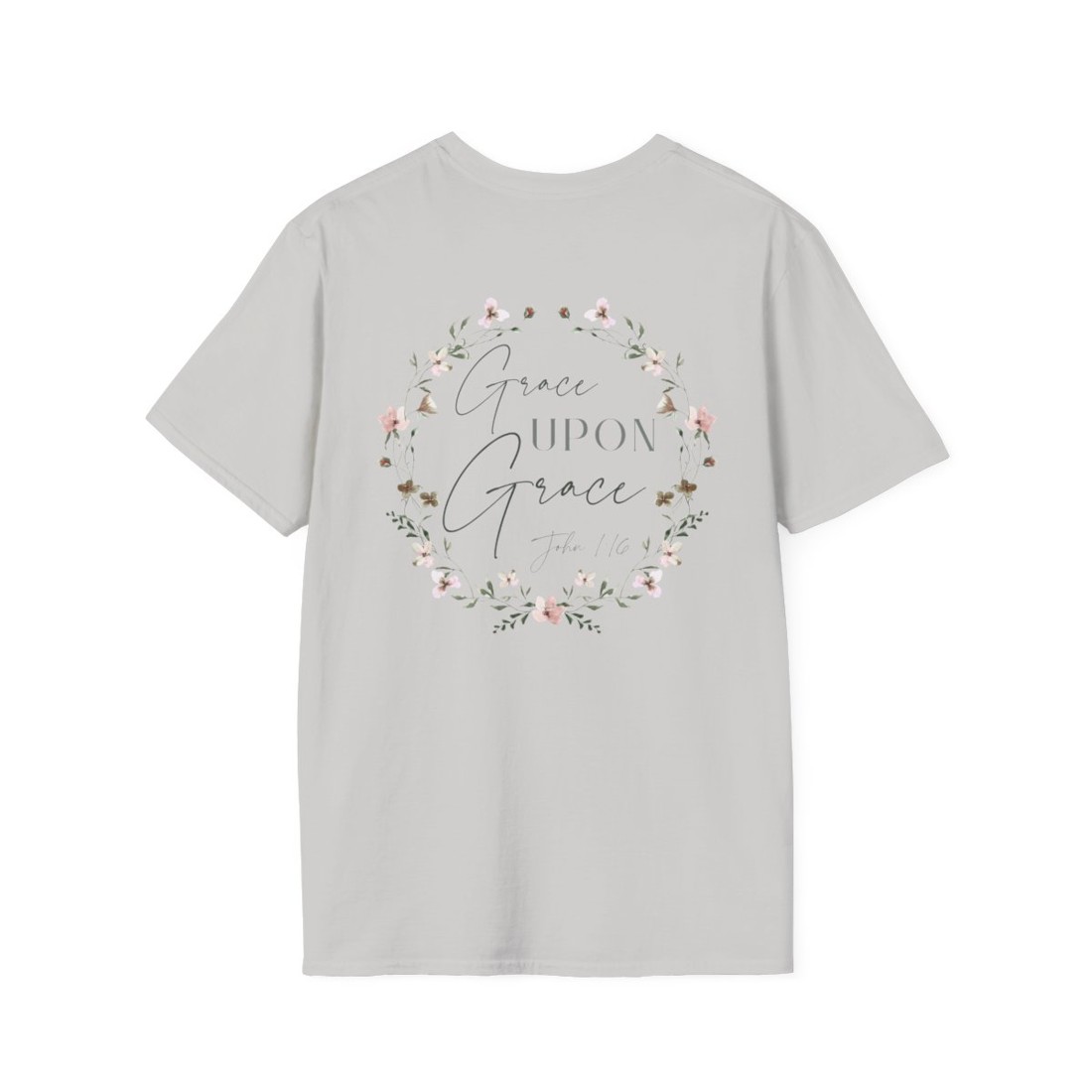 Grace Upon Grace T‑Shirt — Floral Scripture Tee