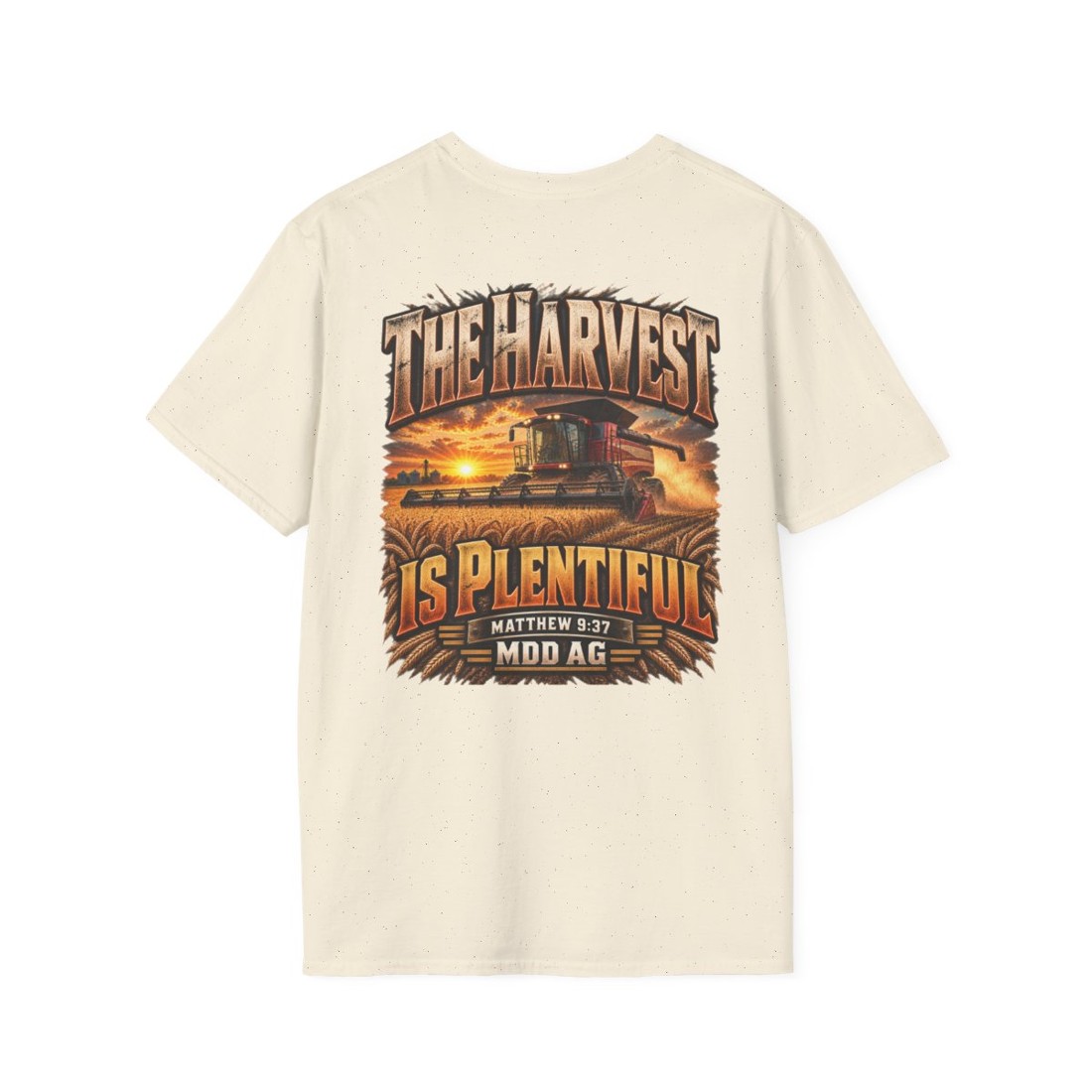 The Harvest Is Plentiful T-Shirt — Farm Harvest Graphic Tee (Matthew 9:37)