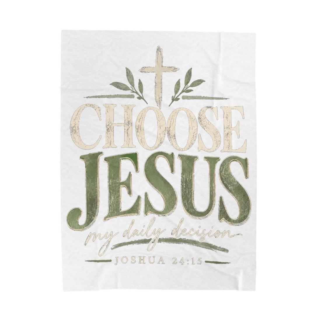 Choose Jesus Velveteen Plush Blanket — Inspirational Christian Throw (Joshua 24:15)