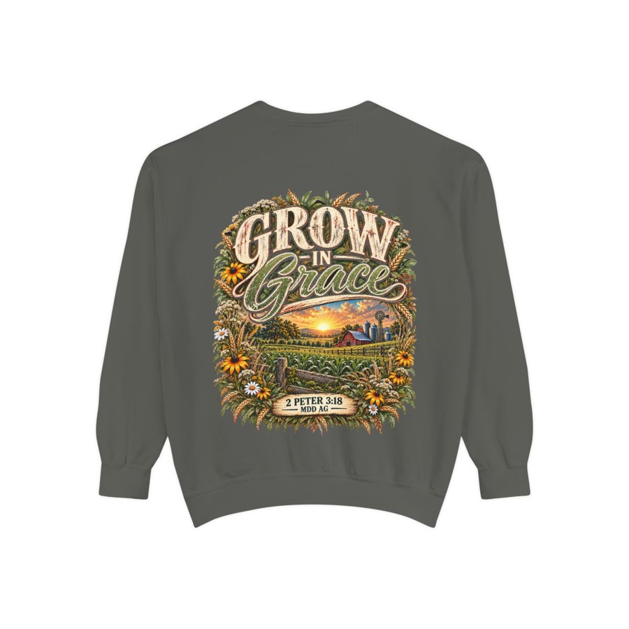 Grow in Grace Sweatshirt — 'Grow in Grace' Scenic Floral Crewneck