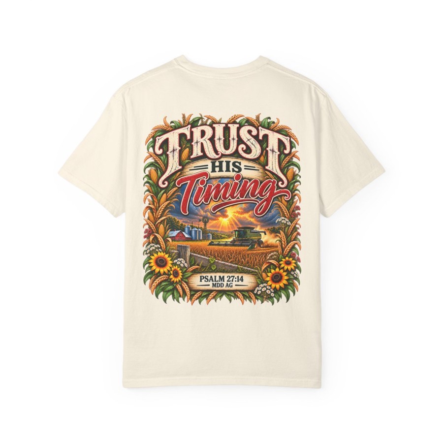 Trust His Timing T-Shirt — Inspirational Psalm 27:14 Gospel Tee