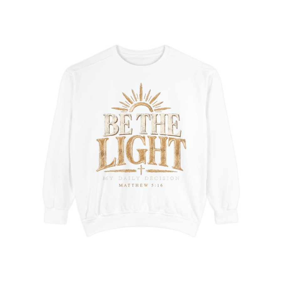 Be The Light Sweatshirt — Inspirational Christian Crewneck (Matthew 5:16)